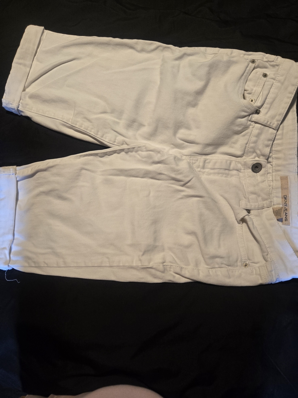 DKNY Cream-White Women's Long Shorts